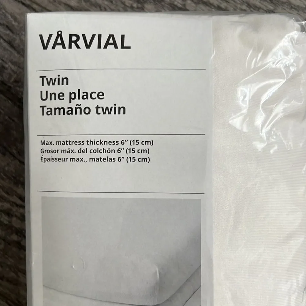 IKEA twin fitted sheet white 100% cotton